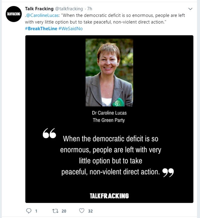 tinalouiseUK's tweet photo. [Vivienne Westwood said she will join Baroness Jenny Jones in breaking (fracking) injunction.] THIS is the way change comes - when we unite to challenge abuse of power &amp; misuse of laws...&amp; REFUSE to accept risk of harm to our children for corporate gain https://t.co/H7y0puZqZk https://t.co/gSrecGJKsp