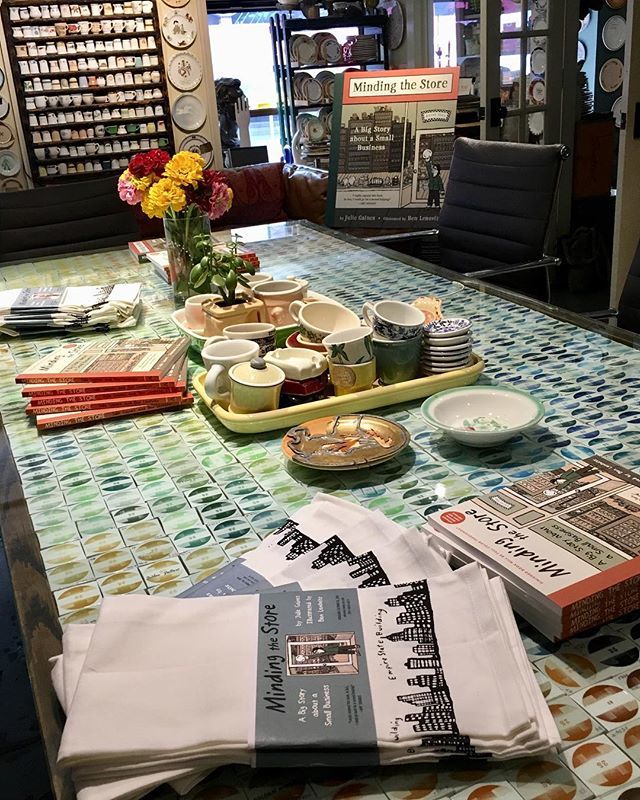 FishsEddyNYC's tweet photo. Holy fuuuuuuuhh 😬it’s about the get REAL! Getting ready for tonight’s press event for Minding the Store -book about FE! #algonquin #workmanpublishing #book #autobiography #imdyinhere https://t.co/V2U2S2roAG