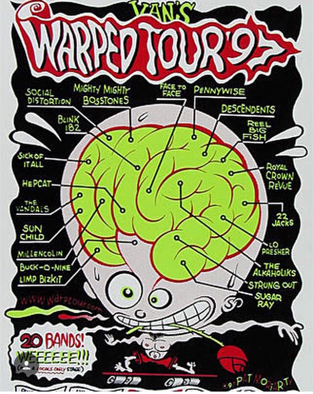 ReelBigFish's tweet photo. Another old poster from our very first @vanswarpedtour in 97. Good times! Only 20 bands, crazy! https://t.co/9s3dW4GTIt