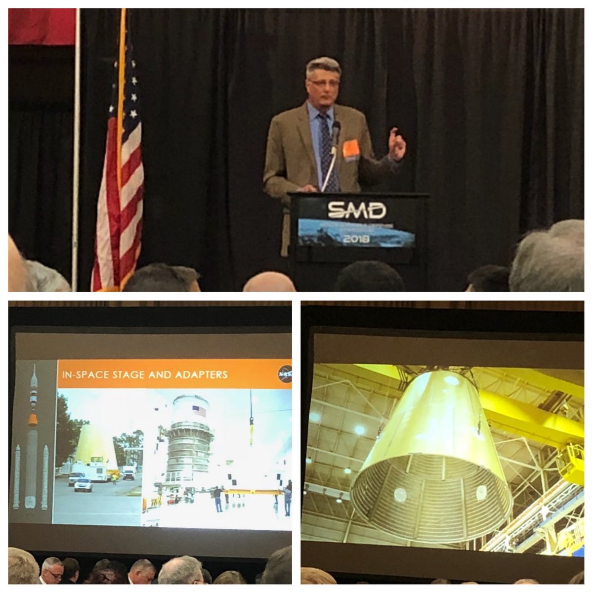 TeledyneBrown's tweet photo. Chris Cianciola, Deputy Manager of @NASA's SLS program, spoke at #SMD2018 Luncheon about the status of the Space Launch System including our LVSA. https://t.co/vXUlaukSBq