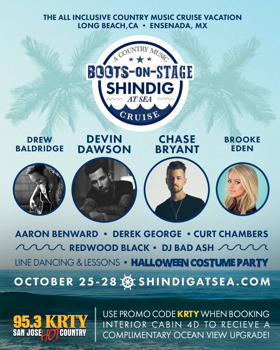 KRTY's tweet photo. You're Invited! Book your room now and save. Savings end August 9th! #BootsOnStage #CountryMusic #ShindigAtSea 
https://t.co/MDwOdM9CLB https://t.co/KRxXGdd6jx