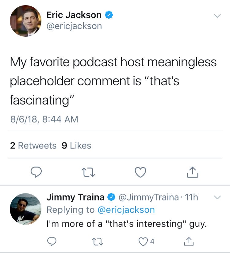 DamConPod's tweet image. We’re big fans of the words “fascinating” and “interesting” on the DCP. @RyanFerguson83 mostly uses the latter when I’m talking about something that he couldn’t give two 💩 about.