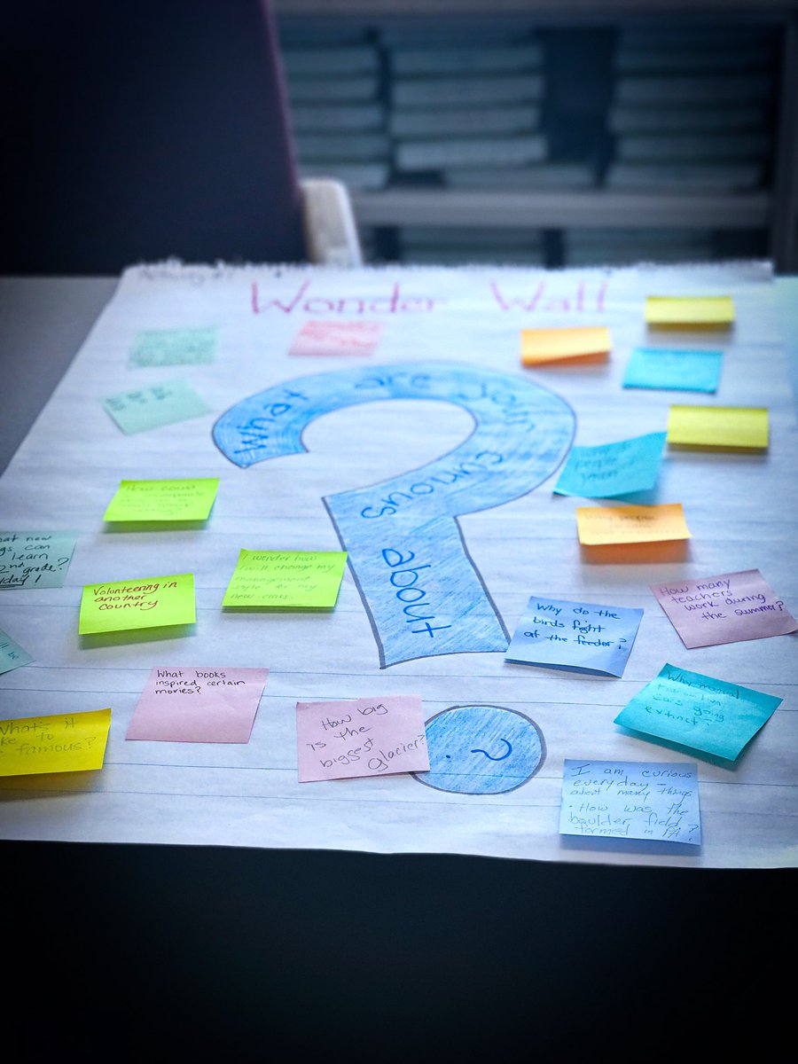 missthach's tweet image. Learning about the Curious Classroom. Create an #identitymap the first day with the students. This will allow them to see common interests they may share with each other! The “wonder wall” gives them the chance to explore! #collsedu @MillerFirst103 @OlsenFirst