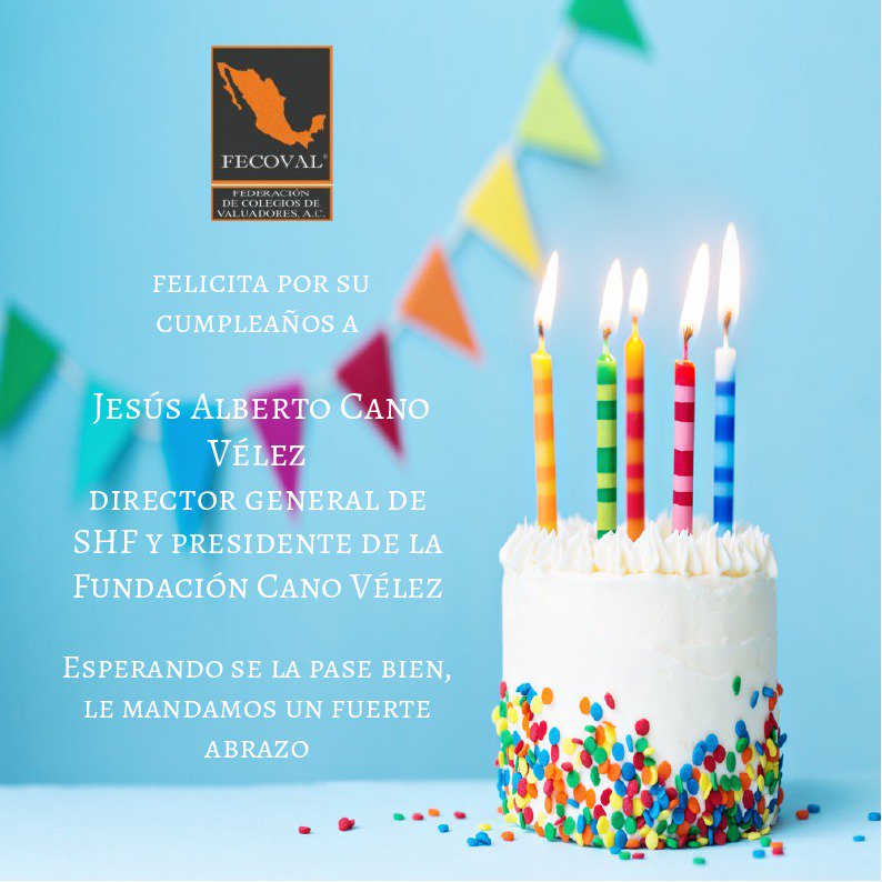 FECOVAL_AC's tweet photo. #FecovalAC felicita a @acanovelez, DG de @SHFoficial con motivo de su cumpleaños.
Muchas felicidades a nombre de toda la Federación de Colegios Valuadores AC y su presidente el Ing. @rpenaporchas https://t.co/J6T3ijhu4s