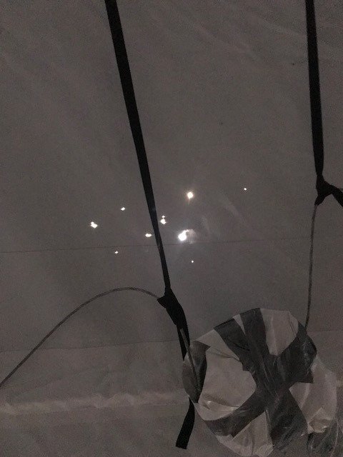 Workweek9's tweet image. New fabric structure arrived with holes in the fabric and no help or response from Big Top other than to send out a piece of fabric for us to use to glue on as patches.  Nice, brand new building with patches that look like a really bad mending job@BigTopShelters