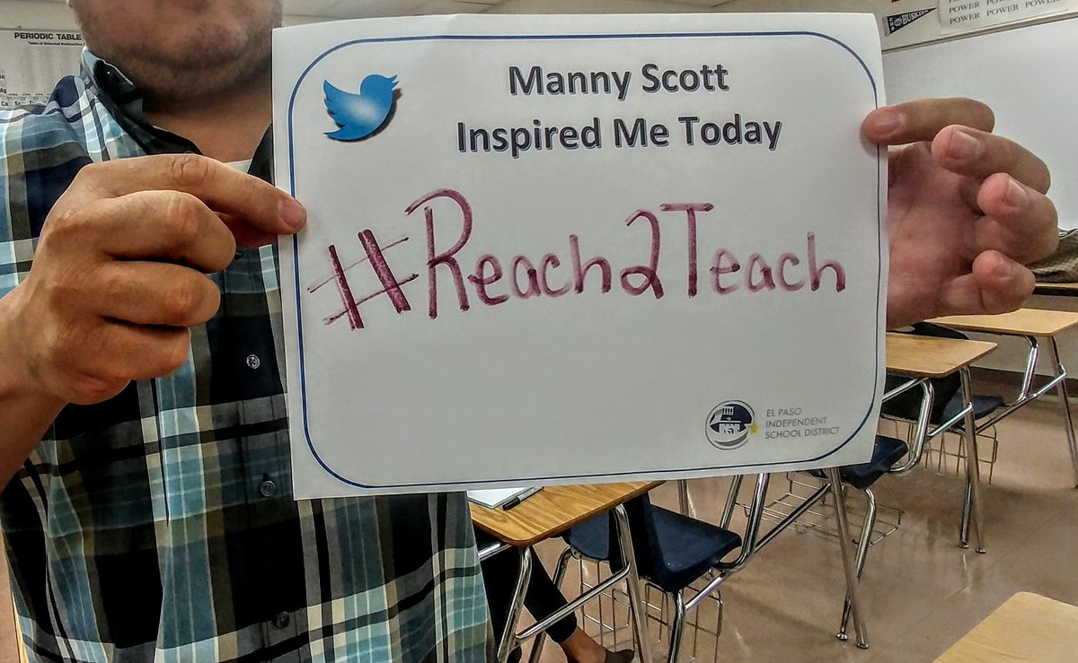 mrleebooks's tweet image. #ManuelScott inspired me today #Reach2Teach Props to Mr. Hesford from Nolan Richardson Middle #hashtagchallenge #EPISDConnect2018 #IAmEPISD @ManuelScott