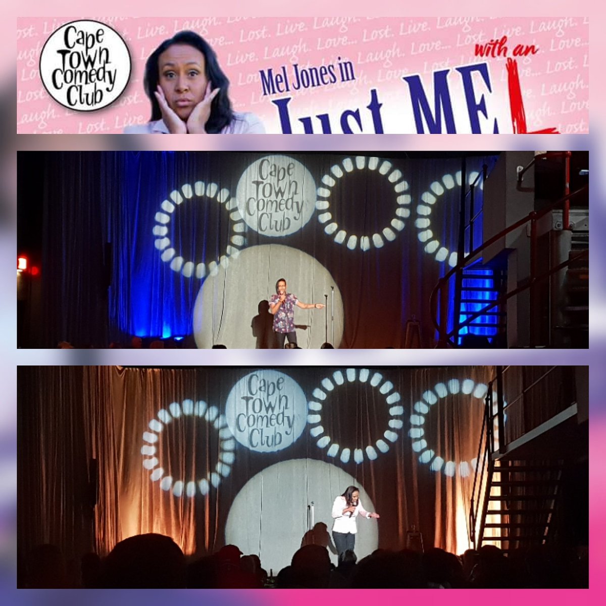 SAComedyShares's tweet photo. How beautiful is this though? @_AustinJonesy opening for his mom @MelJonesComic doing her debut one woman show #justmel right here at the @capetowncomedy club.

#sacomedy #lol
#sacomedyshares #standupcomedy https://t.co/iTTMsK4kaL
