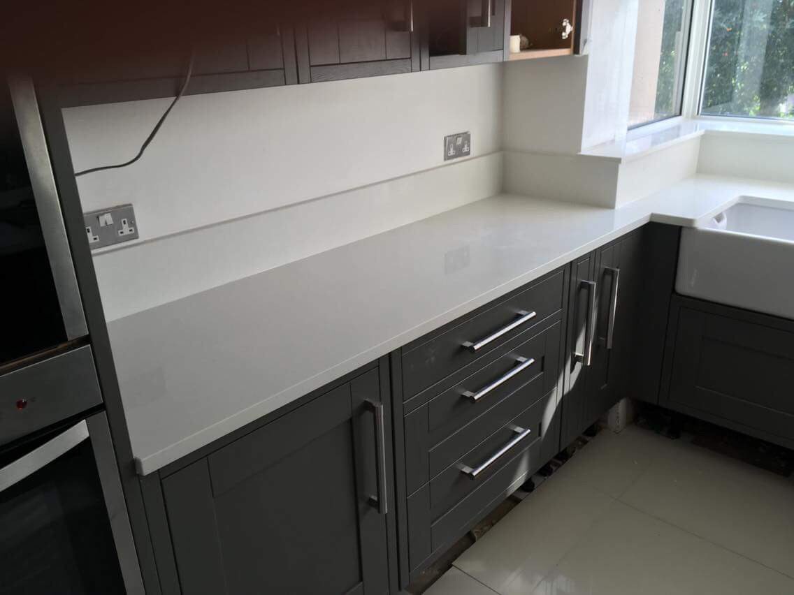 Stunning Quartz White Galaxy... professionally installed today by our team in Sheffield! #madeinsheffield #quartz #solidsurface #SheffieldIsSuper