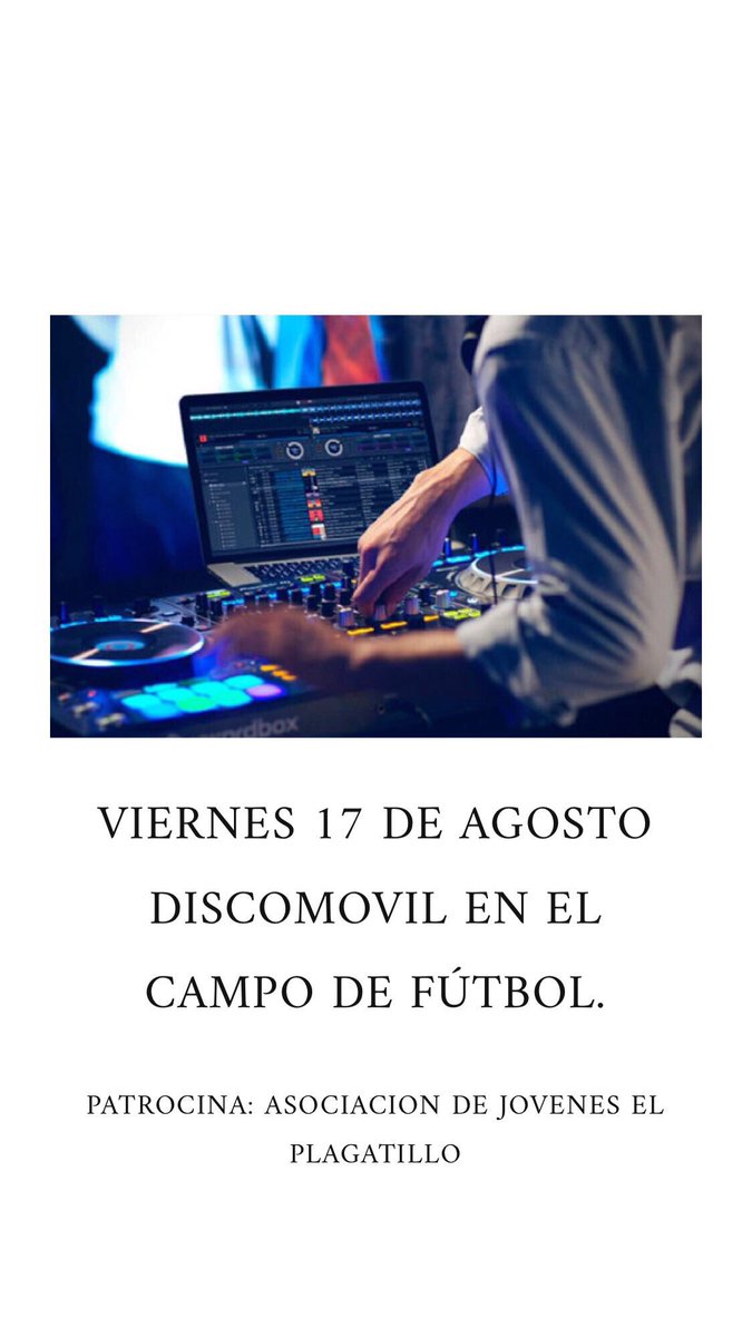 elplagatillo's tweet photo. IMPORTANTE⚠️ CAMBIAMOS DE UBICACIÓN SERÁ EN EL CAMPO DE FÚTBOL. Así que, os esperamos a todos el 17 de agosto a disfrutar en la discomóvil en Sos del Rey Católico. ENTRADA GRATUITA‼️ https://t.co/lyzTrfiaoY