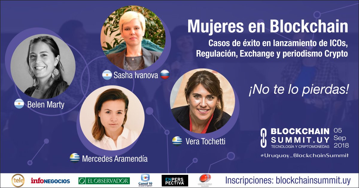 TheBSGlobal's tweet photo. #Mujeres en #Blockchain 
Imperdible panel de mujeres!
@Sasha31819457 Business developer &amp; U. community
@belenmarty Periodista Crypto247 en @infobae 
@veratochetti Co-fundadora y desarrolladora comercial LATAM en @Trippki_ @MAramendia Abogada, experta en políticas públicas TICs https://t.co/YKgC0Ud9j2