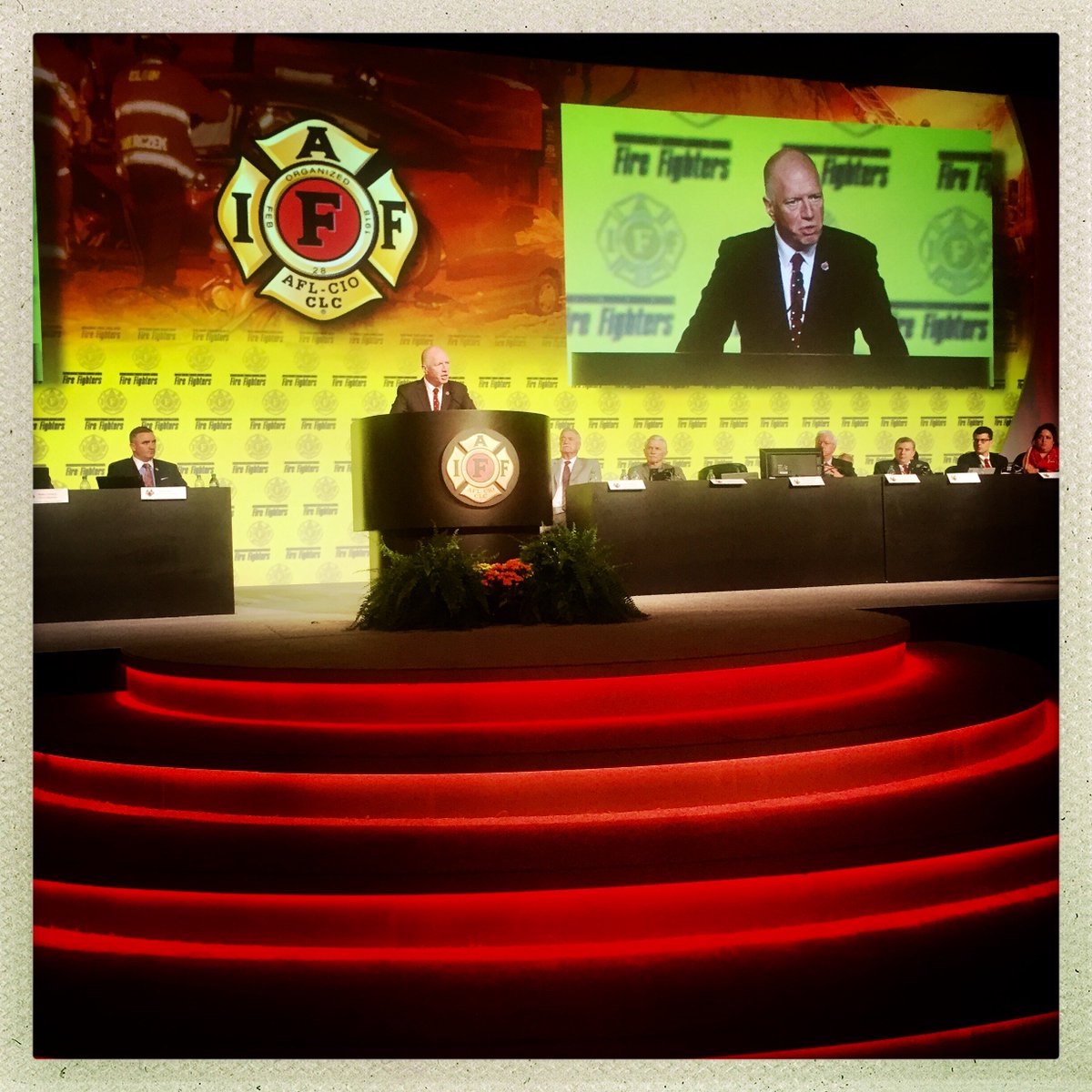 Matt Wrack, the president of the General Secretary, of the Fire Brigade Union speaks at #IAFF100Years #IAFFCentennial Convention Tuesday.
