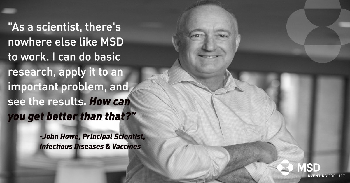 MSDInvents's tweet photo. John Howe has been #InventingForLife for 22 years and still "can't wait to get to the lab each morning." Learn more about John and other #Humans4Health: https://t.co/DonyHWEJNf https://t.co/VJ5sYtPxSF