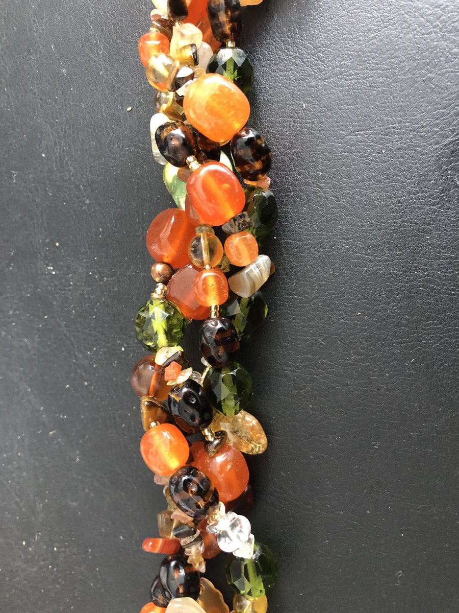Sharons_Stones's tweet image. An autumn colour theme necklace @Sharons_Stones  made with multi gemstones #colourmebeautiful