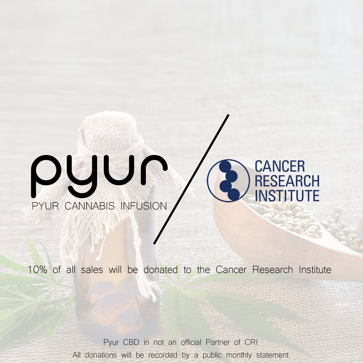 PyurCBD's tweet image. Pyur is proud to announce that 10% of all sales will be donated to the Cancer Research Institute! Place your Pre-Orders now! pyurcbd.com