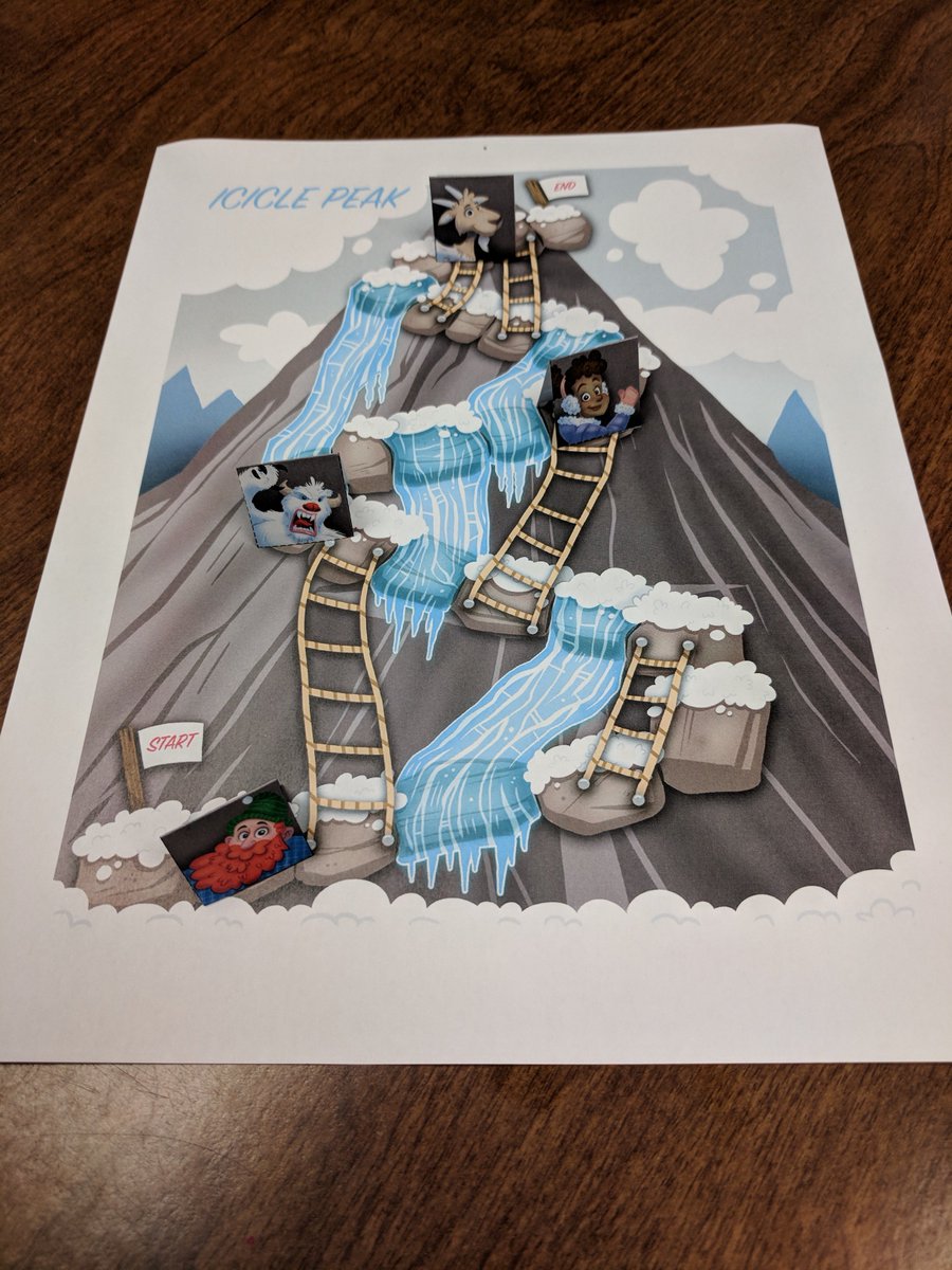 adventuregenius's tweet photo. Our latest game is Icicle Peak, a slippery race up an icy mountain for K–3! 

It's a bit like the classic Chutes and Ladders, but like most of our games there is zero luck. 

We'll have another game announcement in the next few days!

#boardgames #educationalgames #gameschooling https://t.co/ZSF9j4Li8w