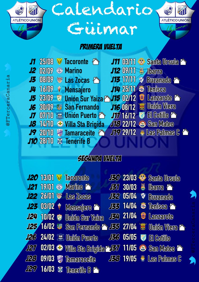 FTerceraCanaria's tweet photo. CALENDARIO// @ATUNIONGUIMAR https://t.co/hw1AsWEpJa