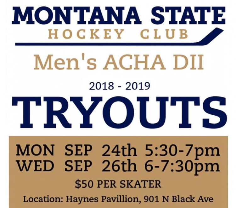 NorthScouting's tweet photo. Great ACHA playing opportunity at Montana State. Email northern.scouting@gmail.com if interested. https://t.co/oJlU0Ja3b1