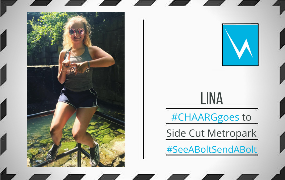 BGSU_CHAARG's tweet photo. Lina hung out in Side Cut Metropark this summer! If you #SeeABoltSendABolt to share where #CHAARGgoes this summer : ) https://t.co/0E73yiz8HN