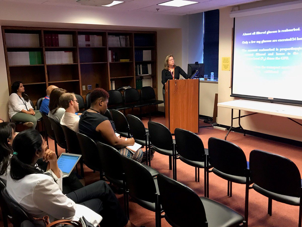 EmoryNephrology's tweet photo. #Emory #Nephrologist Dr. Susan Wall teaching the fellow lectures this week, Tubular Physiology #nephrology #pendrin #expert #mentor #nephfellows https://t.co/VWpj614wfb