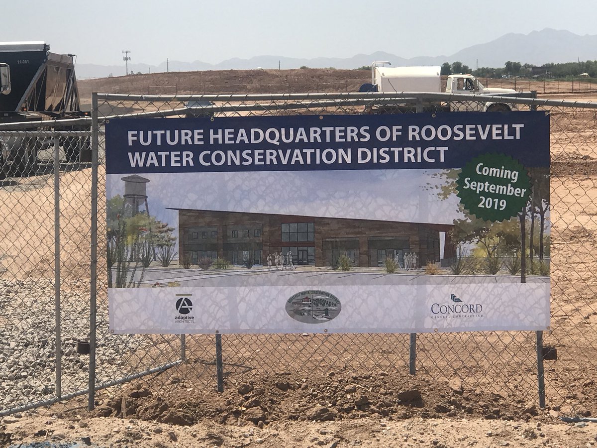 rwcdaz's tweet image. After nearly 100 years at our complex, we have begun building our new site-we look forward to repurposing materials from our original complex including the silver HIGLEY Water Tower. We hope to be at our new location by September of 2019 #waterdistrict #irrigation #rwcd