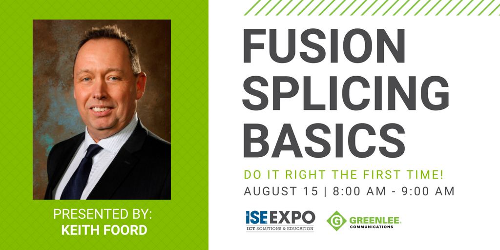 GreenleeComms's tweet photo. Splice fiber the right way! Greenlee Communications is excited to be hosting another fusion splicing seminar at #ISEEXPO2018! Still haven't registered? Use code Pass1C to register for free: https://t.co/LwkX0YjPJG #GreenleeComms #fiberTOOLS #Fiber #TestEquipment #FusionSplicing https://t.co/p0uSCW9fBs