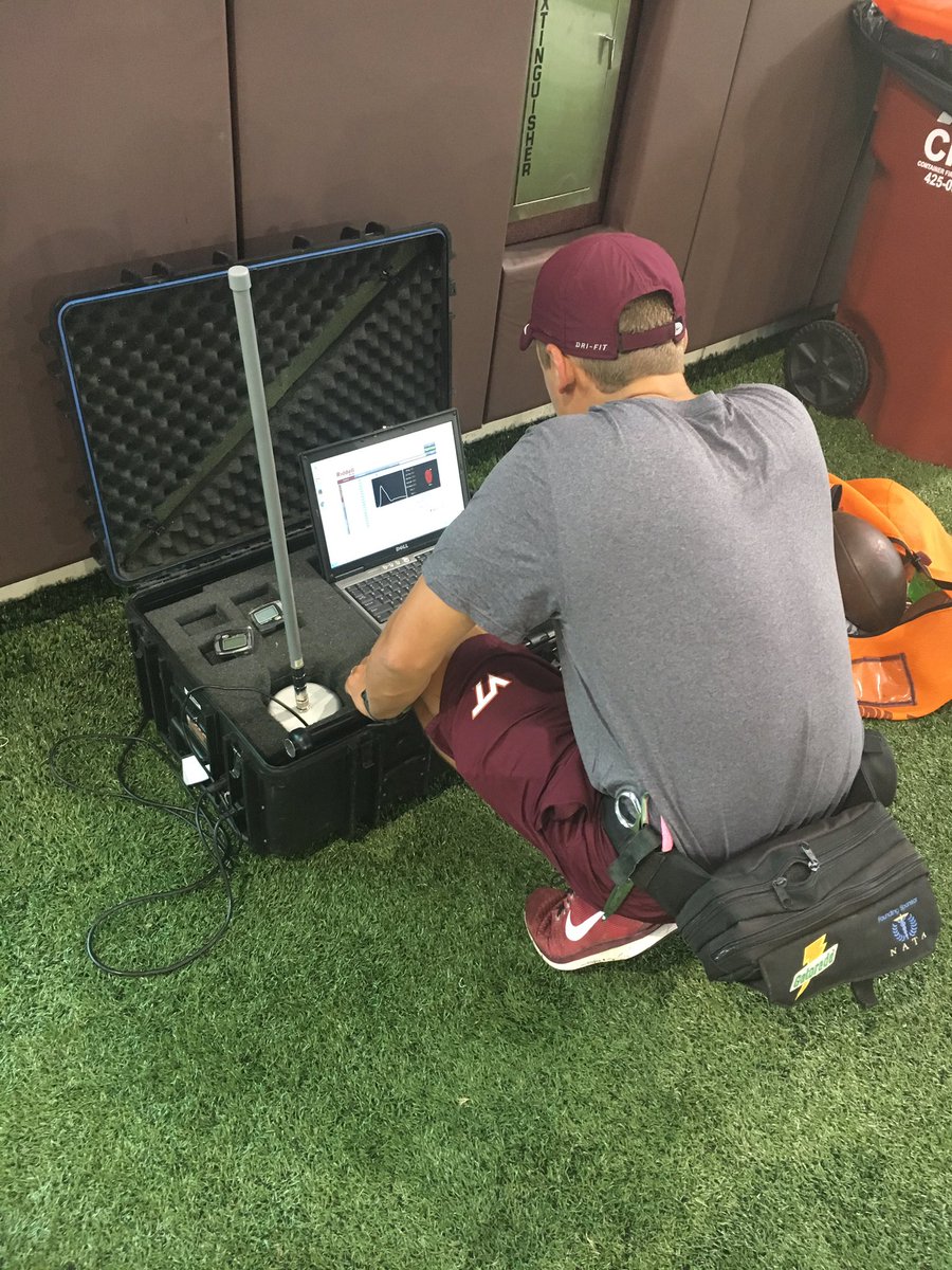 VT Sports Medicine (@vtsportmed) on Twitter photo HIT System is up and running. Practice 3 under way. Head impact monitoring for @VT_Football <a href="/HokiesFB/">Virginia Tech Football</a>
#research
<a href="/Stefan_M_Duma/">Stefan M. Duma</a> <a href="/strowson/">Steve Rowson</a> <a href="/BEAMvt/">Virginia Tech Biomedical Engineering & Mechanics</a> HIT System is up and running. Practice 3 under way. Head impact monitoring for @VT_Football <a href="/HokiesFB/">Virginia Tech Football</a>
#research
<a href="/Stefan_M_Duma/">Stefan M. Duma</a> <a href="/strowson/">Steve Rowson</a> <a href="/BEAMvt/">Virginia Tech Biomedical Engineering & Mechanics</a>
