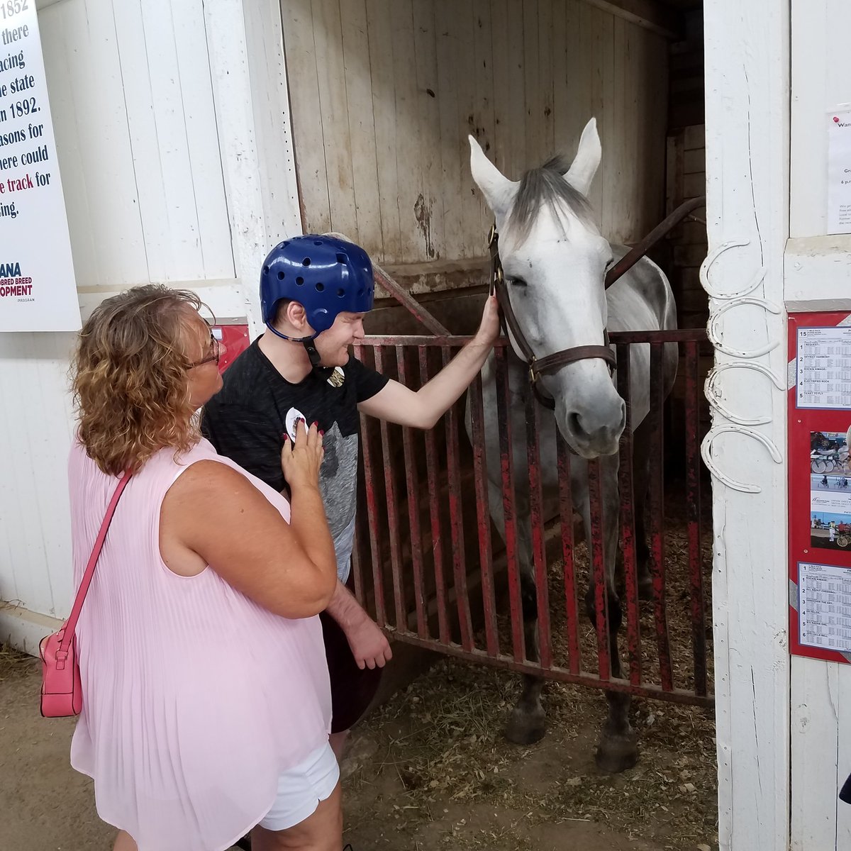 INStandardbred's tweet photo. Sometimes, it's not about promoting ourselves, but watching someone smile for the 1st time in a long time because he's touched his 1st horse. It's about bringing the horse to the general public, not just horse racing. #HoosierHorsepower #ISFC18 #harnessracing #equineambassador https://t.co/XUhYgEmpkg