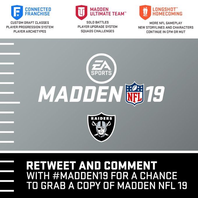It’s Madden Season! Reply with #Madden19 for a chance to score a copy! We will message the winners.