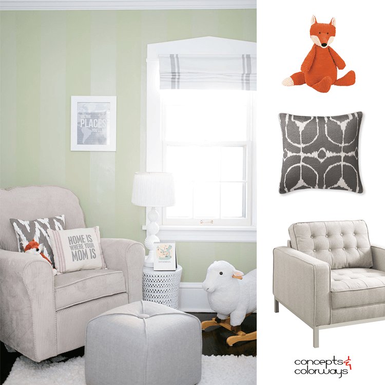 This red fox plush has got to be the cutest decor piece I've ever seen!

See more of this modern nursery look on the blog today: buff.ly/2M62FIy