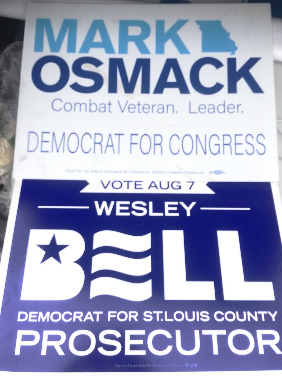 Going to vote after work? If you’re in St. Louis County, get out and support @mark_osmack and <a href="/Bell4STL/">wesleyforcongress</a> today!