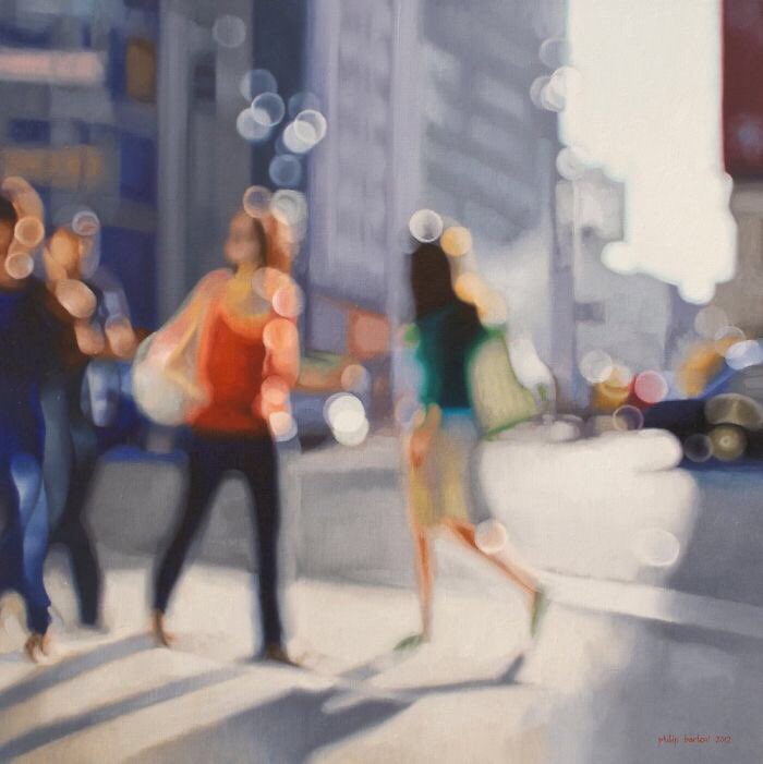 İlk bakışta odağı bozuk bir fotoğraf gibi görünüyor olsalar da bunlar sanatçı Philip Barlow tarafından, miyop insanların dünyayı nasıl gördüğüne dair bir fikir vermesi için çizilmiş aşırı gerçekçi resimler.