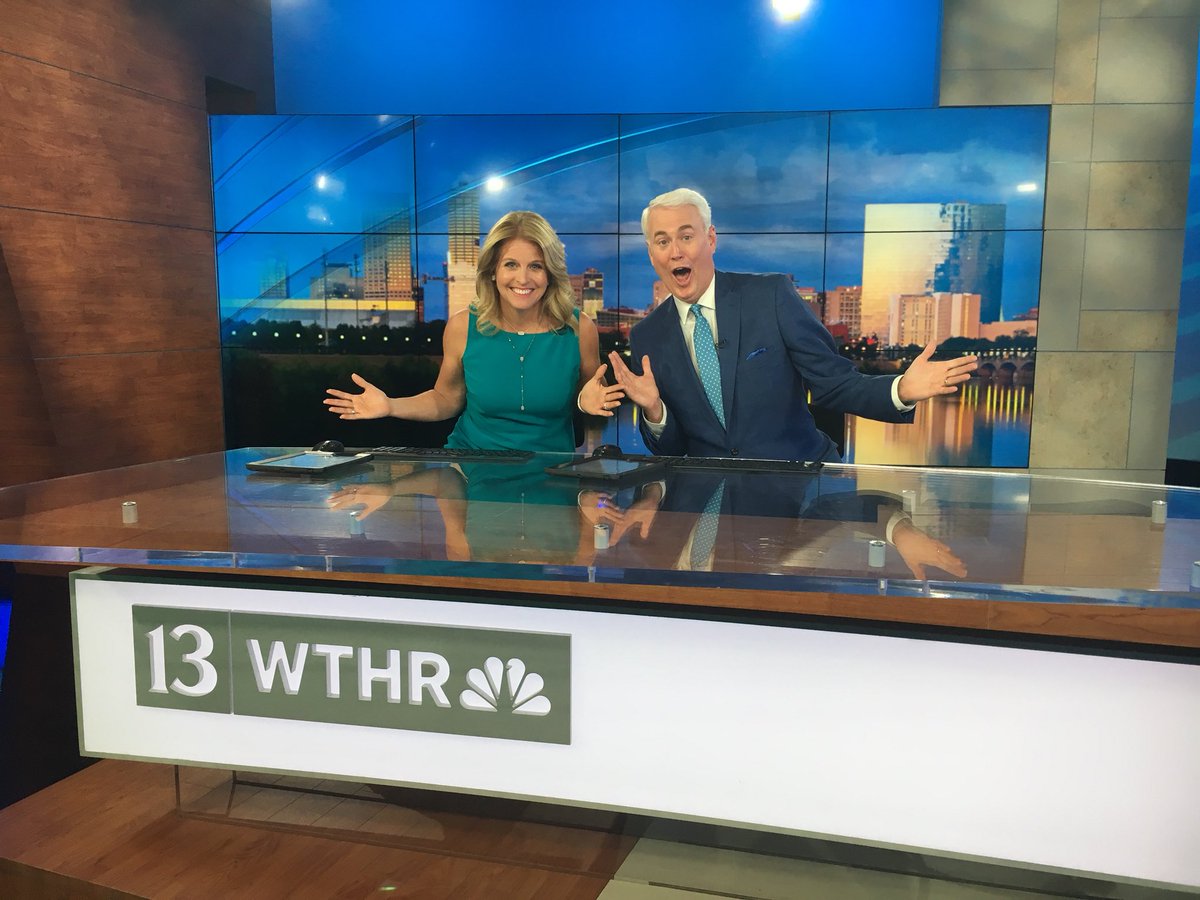ScottWTHR's tweet photo. Commercial break = silliness on the set. #WTHR https://t.co/fTLPpXc0xH