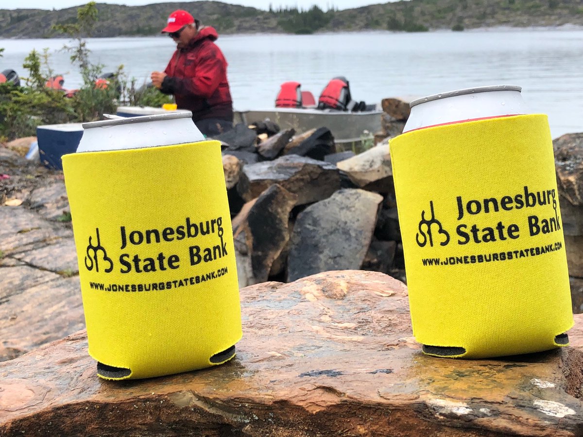 CMaxCook's tweet image. Jonesburg State Bank represented at Great Slave Lake in the Northwest Territories, Canada! #KOOZIECHECKIN