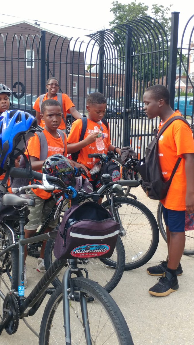 CBYoungMen's tweet photo. Who is better than them ??!??!! The Young Men took the train to South Street Seaport ( Manhattan), rented bikes and RODE them back to Brooklyn ( East NY). WOW.... #strong #cblegacey #cbtravels #summer18 #bikers #boro2boro #mentoringmatters #lifelessons #theywillridebacktomorrow https://t.co/wpig4BupUi