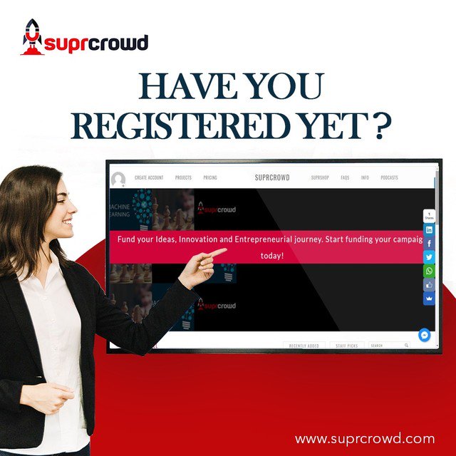 suprcrowd's tweet photo. Get on-board.

https://t.co/HxvTr4bpHg

#raisefunds #startup #startupindia #startupfunding  #startuprojects #fundtechnology #fundsforbusiness #moneyforstartup #fundingplatform #fundingrequired #needfunds #businessfunding #crowdfunding #seekingfunds #suprshop  #suprcrowd https://t.co/m2Ewsm5b5S