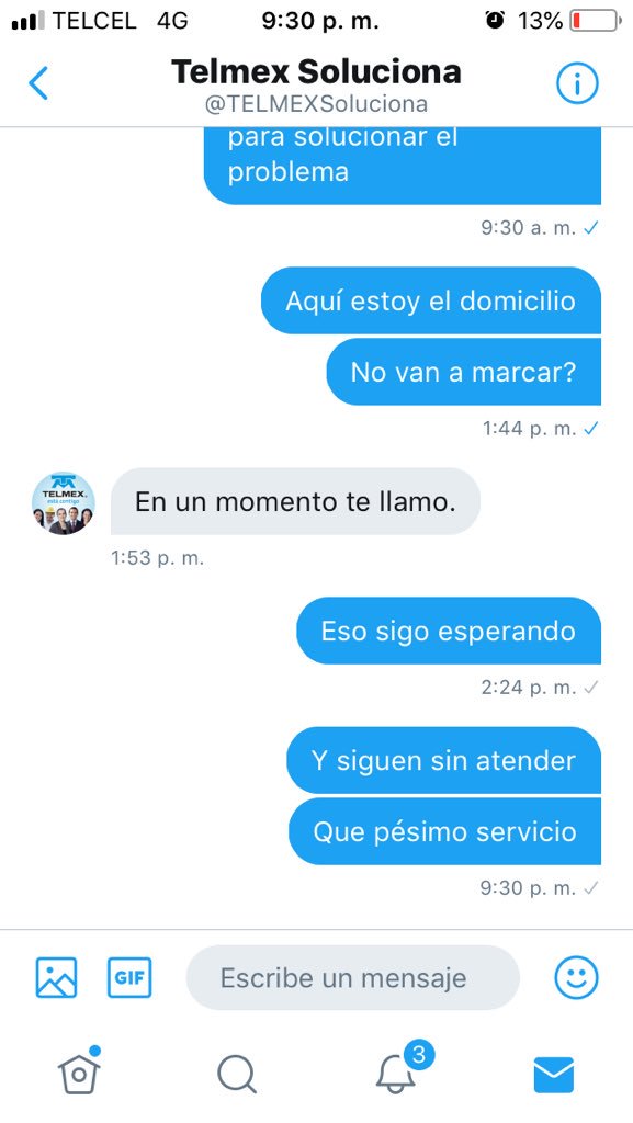 ShackMRdz's tweet photo. Según ellos ayudan a solucionar problemas con el servicio @TELMEXSoluciona y sigo esperando la llamada #pesimoservicio #ceromegas #sininternet https://t.co/zW3MEVs7dc