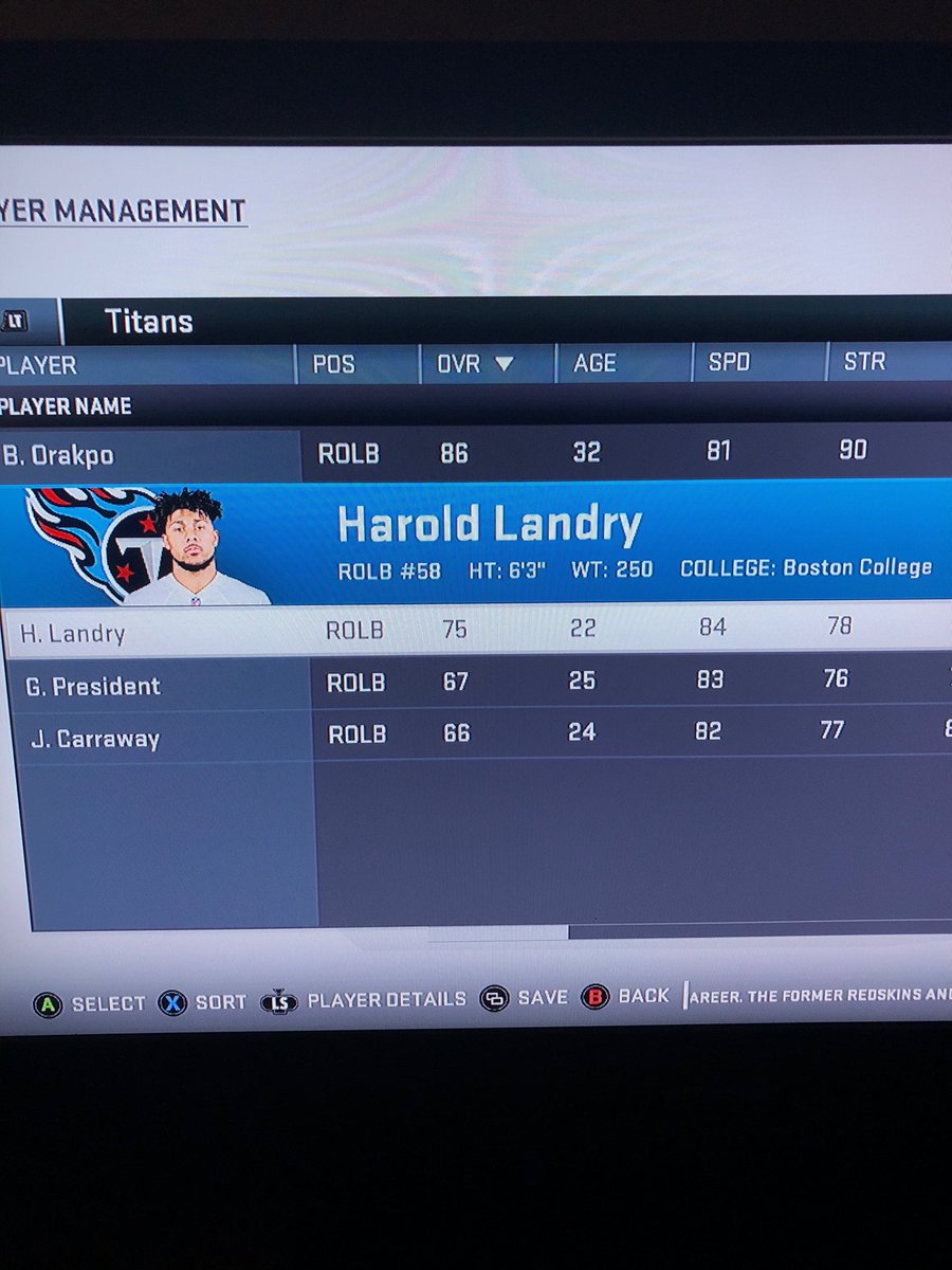 CoachSochovka's tweet photo. It is official Harold Landry is on Madden 2019 https://t.co/tdwcvZ8HRO