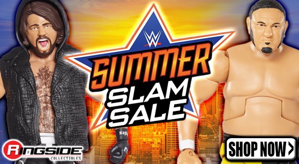 RingsideC's tweet photo. #SummerSlam Sale up now at https://t.co/u2iD9lOk4l! Save on #Mattel #WWE Figures, Accessories & Much More! Shop now at https://t.co/qzCah8T1LK! #SSlam #WWESummerSlam #Raw #SDLive #AJStyles #SamoaJoe @AJStylesOrg @SamoaJoe https://t.co/3Zzy2o2jTC