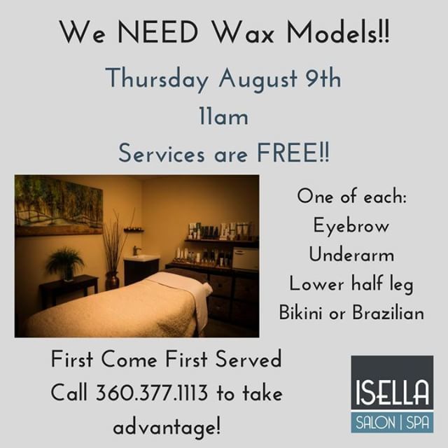 IsellaSalonSpa's tweet image. #wax #waxmodel #isellasalonspa  #downtownbremerton #haircut #haircolor #salonlife #spalife #aveda #avedacolor #pulpriot #brazilianblowout #coola #dermaplaning #xo8 #rezenerate #anteage #phibrows #makeupobsessed #skincare #hennabrows #elleebana #microblad… ift.tt/2M6uMY6