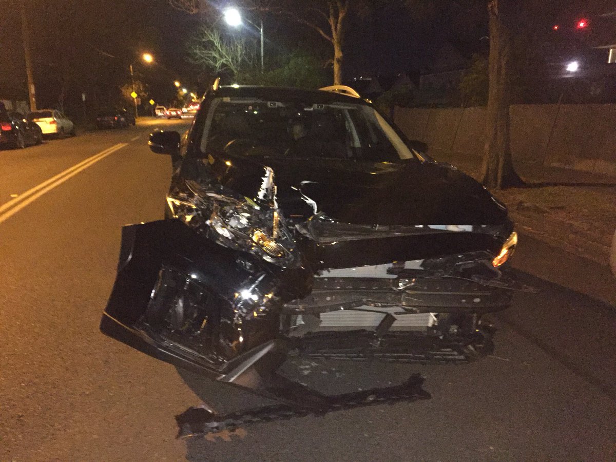What a Subaru looks like after a <a href="/Coles/">Coles Supermarkets</a> delivery truck runs a red light. Note my 4-year old’s face inside.