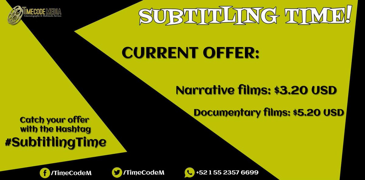 TimeCodeM's tweet photo. Here comes the fifth offer of our sale! #SubtitlingTime More info: https://t.co/3e0UAbDjeZ https://t.co/bfFM7GPKPU