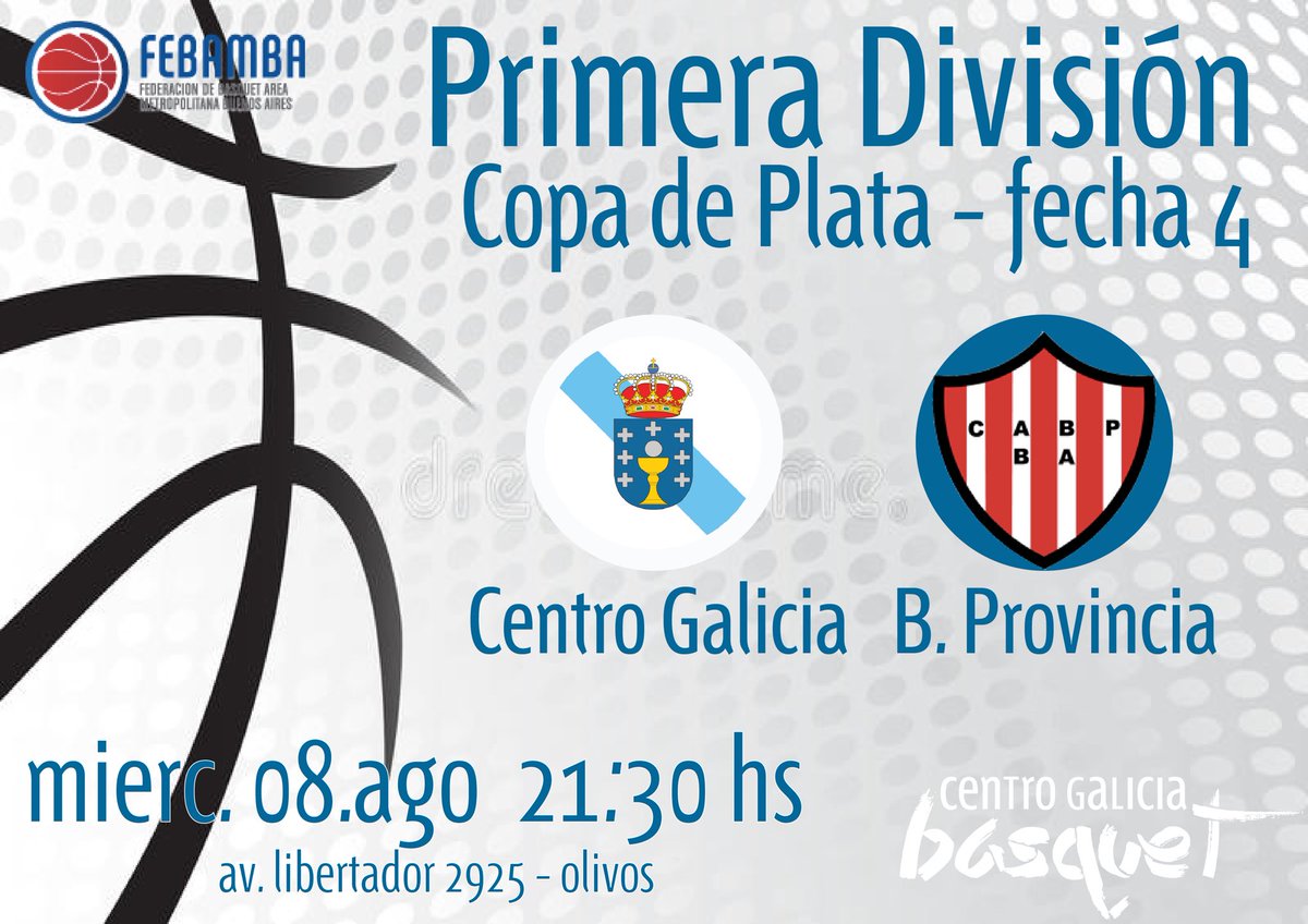 BasquetCGBA's tweet photo. Primera División @FEBAMBAok Copa de Plata Fecha 4 @BasquetCGBA recibe a @ProvinciaBasket #NosSomosGalegos #TodosSomosFEBAMBA https://t.co/YoBylQGKly