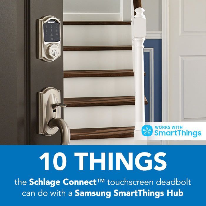 Schlage_Locks's tweet image. Have a Schlage Connect? Here's what it can do with a Samsung SmartThings hub. buff.ly/2IGUexV
