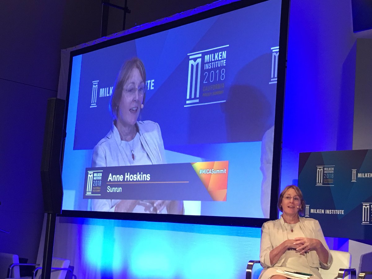 NoemiGallardo's tweet photo. @Aehoskins emphasizes DG solar+storage provides broad array of jobs with mobility to build brilliant careers and enable workers throughout the state to live, participate and contribute in their local communities! #MICASummit @MilkenInstitute @Sunrun @CALSSA_org @SEIA @GRID https://t.co/rSyel2x2vf