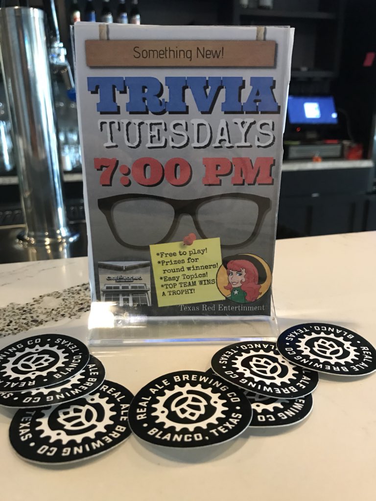 RealAleAustin's tweet image. Who loves Trivia ?? Come hang with us tonight at Craft &amp;amp; Racked in Round Rock! Sip on a $3 Real Ale Gose or enjoy $6 tap wine till close!