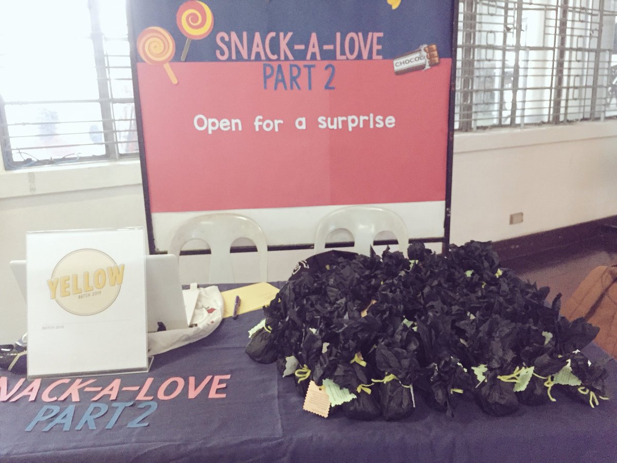 YellowBatch2019's tweet photo. Good morning, Yellow! 🌞

Today’s the last day of our Snack-a-Love activity. 💛

Drop by the booth anytime from 10:30am-3:00pm to claim your free treats!! 🍬😋 https://t.co/MFnxLUxrWT