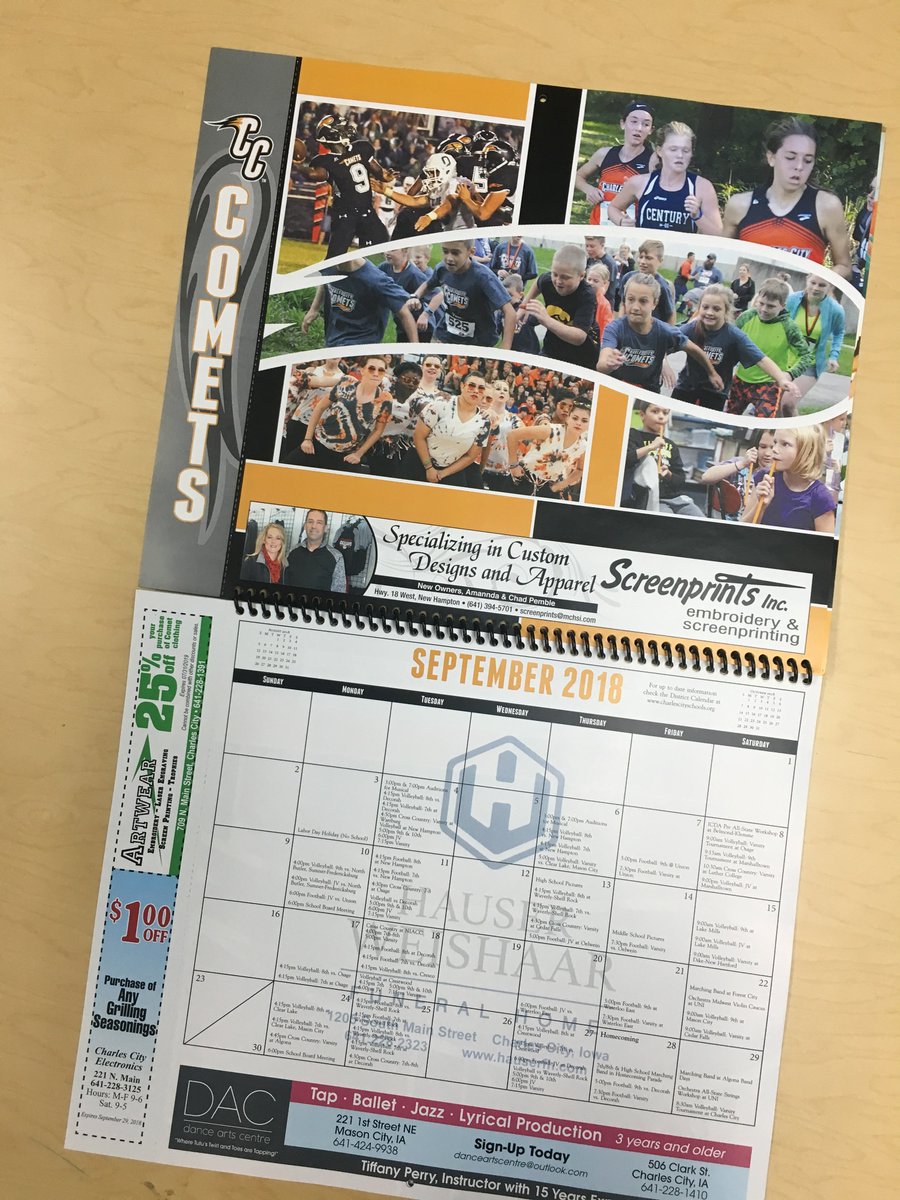 justindevore's tweet photo. The award-winning 2018-19 printed calendars are hot off the press today. The full-color, fundraiser calendar has 24 coupons.

The calendar is $20 and is available at registration this week (Wednesday &amp; Thursday) and in each school building next week. https://t.co/TA14rueiVl