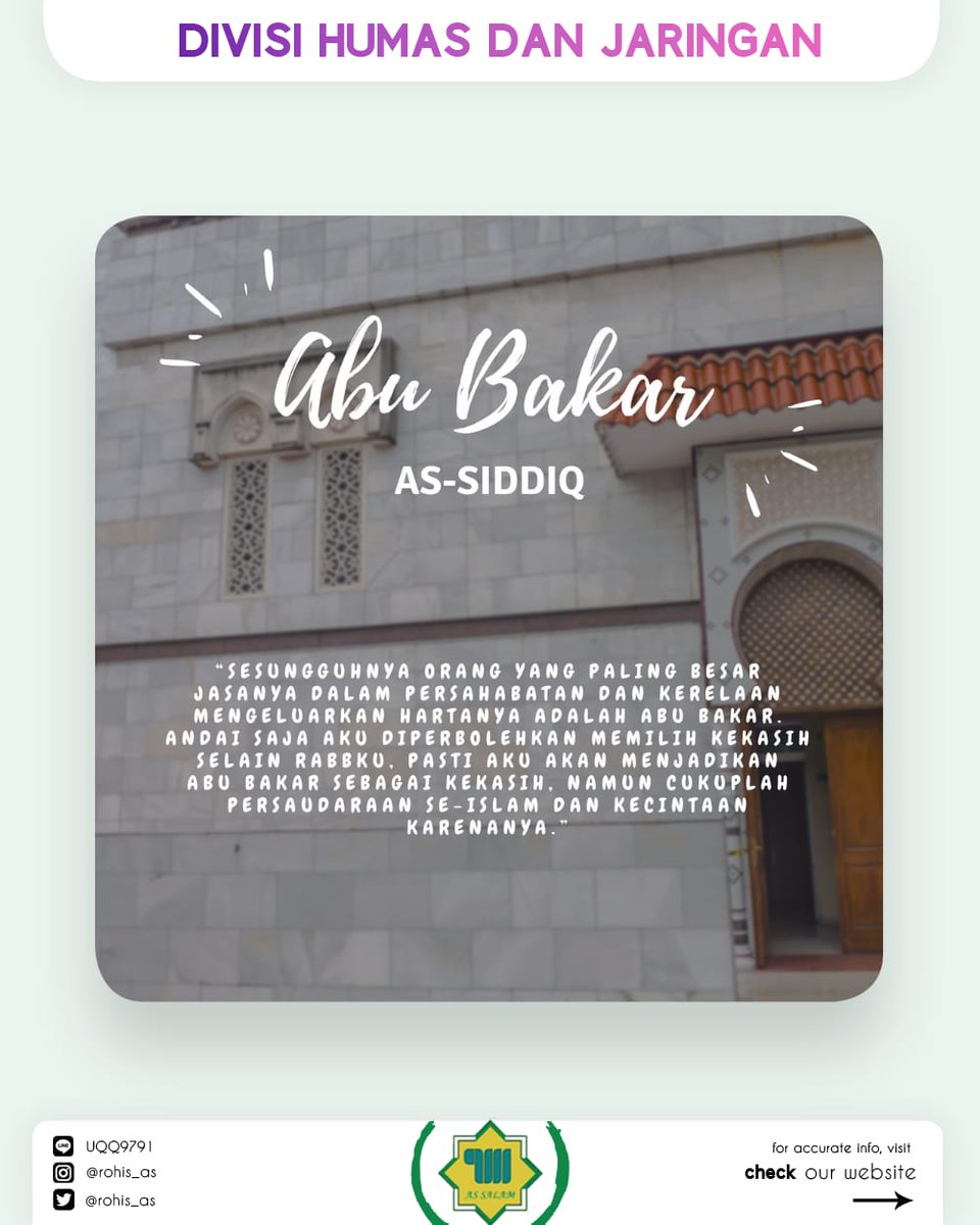 Rasulullah berkhutbah di hadapan para sahabatnya dgn mengatakan, ‘Sesungguhnya Allah telah menyuruh seorang hamba utk memilih dunia atau memilih ganjaran pahala dan apa yg ada di sisi-Nya, dan hamba tersebut memilih apa yang ada di sisi Allah’.

Read more kisahmuslim.com/4058-keutamaan…
