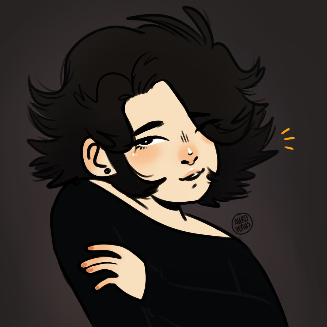 aurovenus's tweet photo. whispers let @jiog_ smile 
my half of a lil art trade with marion! the hair was so fun to draw ksdjfg https://t.co/ldVkfEWOd2