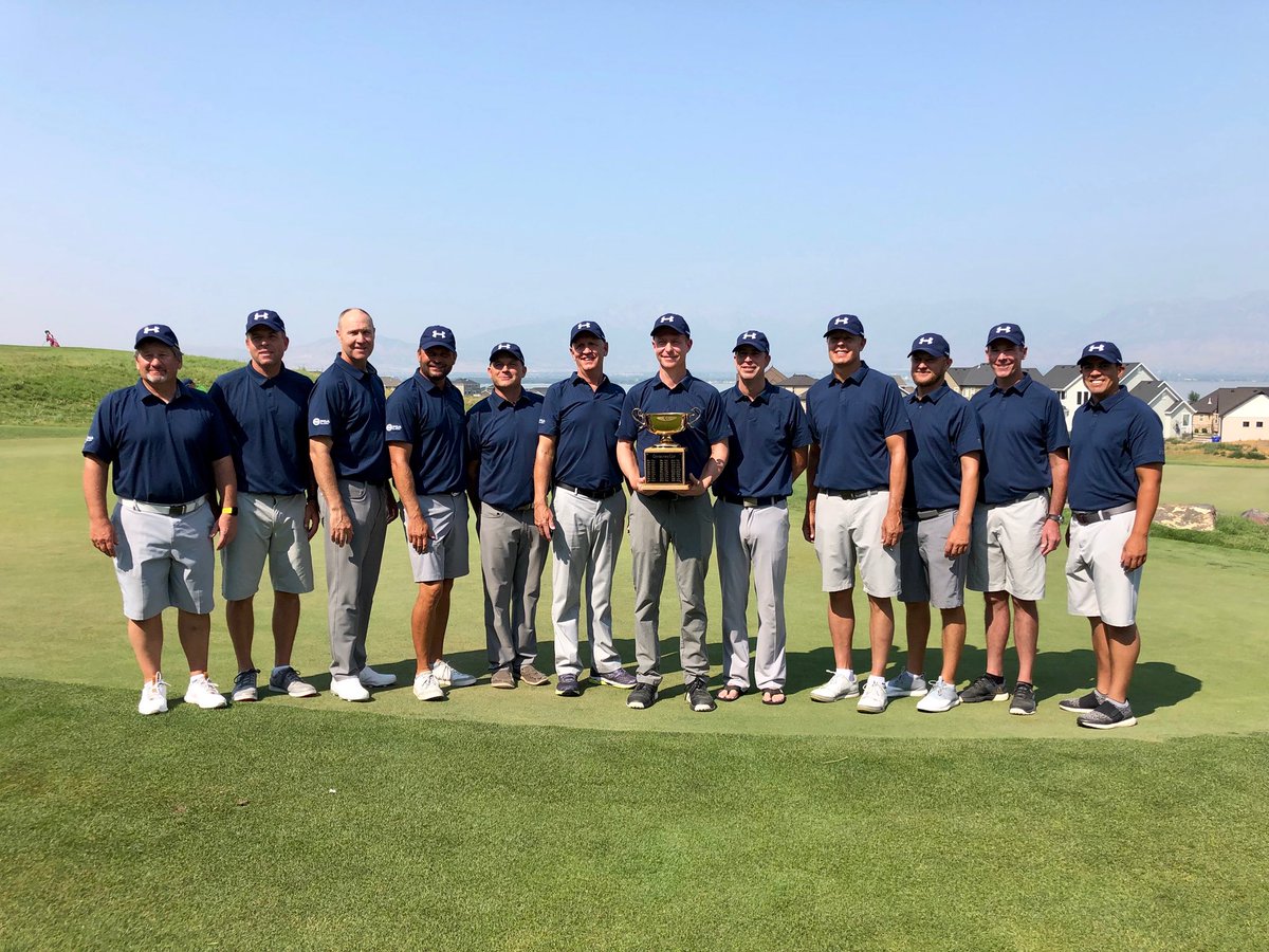 Team #UtahPGA retains the trophy after an 18-14 victory over Team #UtahGolf in this year’s Governor’s Cup! Congrats on a hard fought win, lads.